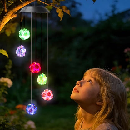 Solar Colorful Ball Wind Chimes for Outside Garden, Patio, Yard – Decor for Festivals/Birthday/Christmas, for Women Mom Home Garden Patio Haing
