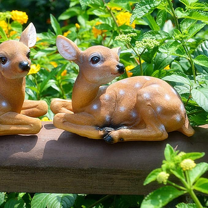 Zerone 2Pcs Garden Statues, Outdoor Decor Lovely and Lifelike Statues, Life Size Outdoor Statues for Outdoor Garden, Yard Decor, Exquisite Ornaments with Premium Materials and Attention to Detail,