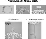 LIGHTSHARE 12IN 96LED Light Ball Yard Decoration Pathway Lights Sphere Light with Fold Flat Metal Frame Indoor Outdoor Waterproof Garden Lights, Plug in