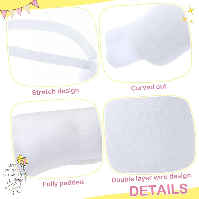 Shinylin 2 Pcs Porch Goose Wings for 15”- 18" Porch Lawn Goose Outfit Accessories White Arms for Outdoor Patio Yard Lawn Art Decoration (Rippled Edge)