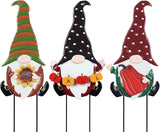 YEAHOME Fall Decorations for Home Outdoor, 3 Pack Gnomes Decorative Garden Stakes for Fall Decor, Autumn Metal Yard Signs for Outside Garden Lawn Porch Thanksgiving Decorations