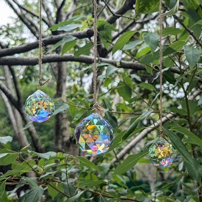Sun Catchers Hanging Crystals, 40mm AB Crystal Prism Chandelier Ball Suncatchers, Rainbow Maker Window Prisms Suncatcher, Home Decoration