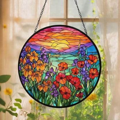 Stained Glass Window Hanging,suncatcher Stained Glass kit,Stained Glass Ornament, Garden suncatchers for Windows Hanging,Window Decor or Indoor,Gifts for Women, Lovers, Couple, Friends
