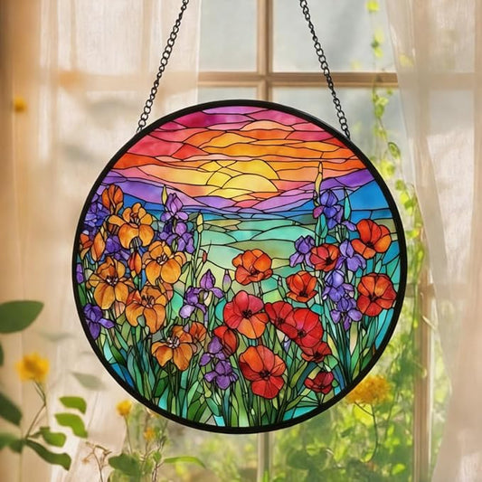 Stained Glass Window Hanging,suncatcher Stained Glass kit,Stained Glass Ornament, Garden suncatchers for Windows Hanging,Window Decor or Indoor,Gifts for Women, Lovers, Couple, Friends