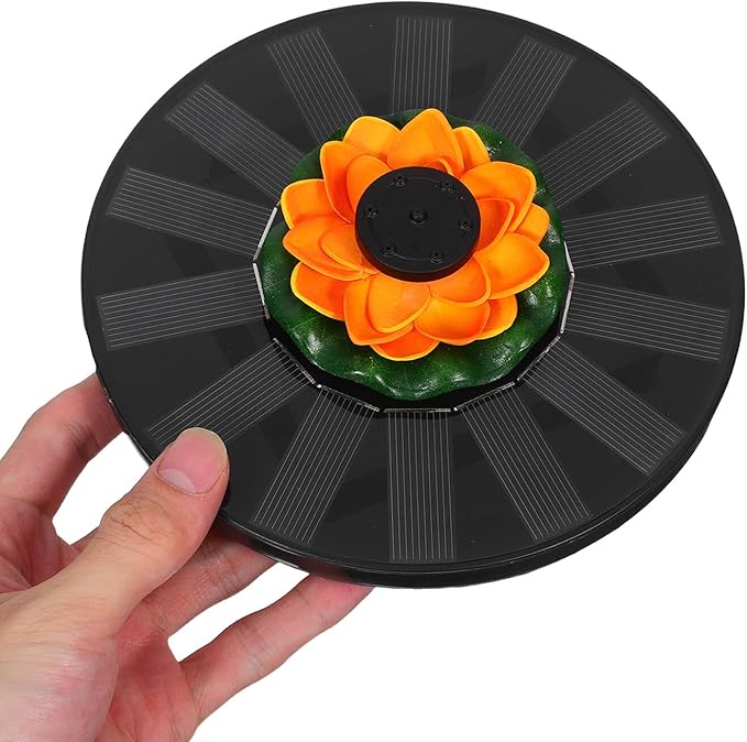 Solar Powered Lotus Floating Fountain 16cm with Water Lily for Garden Pond Bird Bath Outdoor Solar Fountain Pool Décor