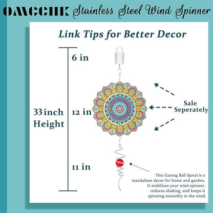 Wind Spinner Mandala Peacock, 12inch Stainless Steel Metal Wind Spinners Outdoor Hanging, 3D Wind Sculptures Kinetic Yard Art Decoration Garden Ornament Indoor Décor Gift for Women Men Holidays
