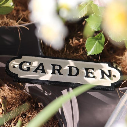 Vintage Iron Garden Signs - Retro Style Decorations for Yard, Porch, and Farmhouse -Garden Decor for Outside