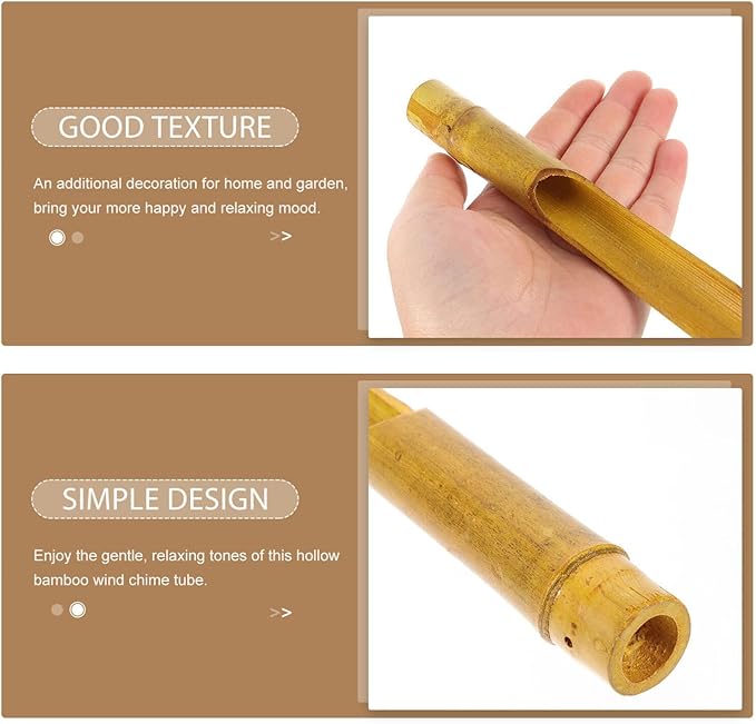 Yardwe Bamboo Wind Chime Tubes 10Pcs Replacement DIY Wind Chime Accessories for Outdoor Garden Decor 7.8 Inch Bamboo Pipes for Crafting and Hanging