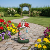 Red Cardinal Bird Statue with LED Ball Light 8.6"Resin Caidinal Figurine Outdoor Waterproof Solar Statues for Yard and Garden Unique Housewarming Birthday Outdoor Gifts for Women Mom Wife Girlfriend