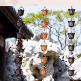Copper Old Rain Chain for Gutters, Roof Rain Collector/Diverter, Metal Chain Type for Villa Temples(Style 4,1m/3ft)