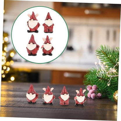 Milisten 4pcs Resin Gnome Garden Statues Weather-Resistant Outdoor Decor for Christmas Joyful Holiday Figurines for Lawn and Garden Decorations for Festive Celebrations