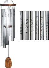 Woodstock Chimes Signature Collection, Affirmation Chime, 25'' Virtues Inspirational and Memorial Wind Chimes for Outdoor, Patio, Home or Garden Décor (AFVSB)