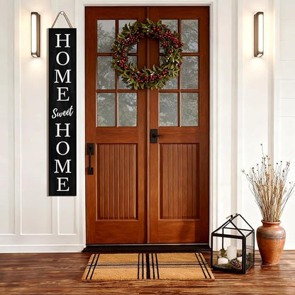 Home Sweet Home Porch Sign 47.2H Wooden Welcome Sign Vertical Hanging Signs For Standing Front Porch Standing Farmhouse Porch Signs Outdoor Tall Sign Decorations Outdoor Welcome Signs for Porch- balck