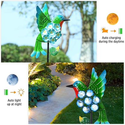 Bshine Solar Lights Outdoor Garden Decoration, Hummingbird Metal Stake Waterproof Solar Lamp for Outdoor Patio, Yard Decoration Lawn Art