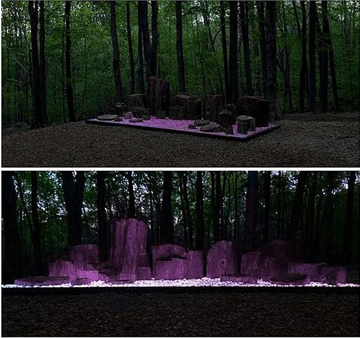 Glow Stone Glowing in the Dark Pebbles Outdoor Decor Walkway Gravel Rocks Decoration (Pink in Daytime, Purple in the Dark)