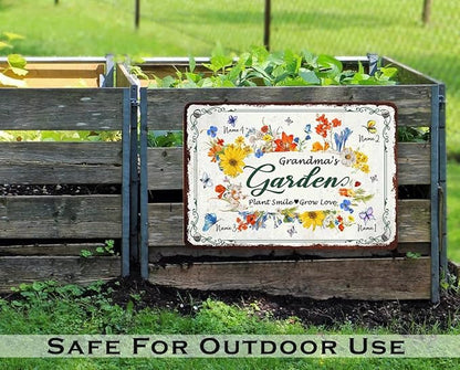 Personalized Metal Signs with Name Made in USA Custom Vintage Garden Sign Waterproof Vintage Decorative Metal Print for Wall Decor Customized Home Garden Ideas Gifts Artwork Prints for Yard Ourdoor