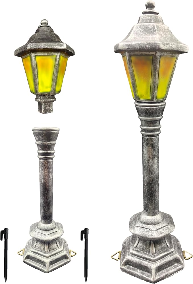 coolboy Street Light Garden Statue for Dogs to Pee On,Puppy Pee Post Training Tool Street Lamp Resin Statue,Indoor Outdoor Street Lights Decor Figurines for Yard Art and Garden Lawn,The （Silver）