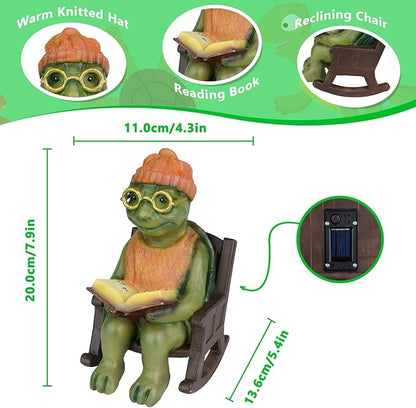 Solar Turtle Garden Statue with LED Lights, Waterproof Outdoor Decor for Patio, Yard, Lawn Ornaments, Garden Decorations, Valentines Day Decorations, Birthday Gifts for Women, Gifts for Mom Grandma
