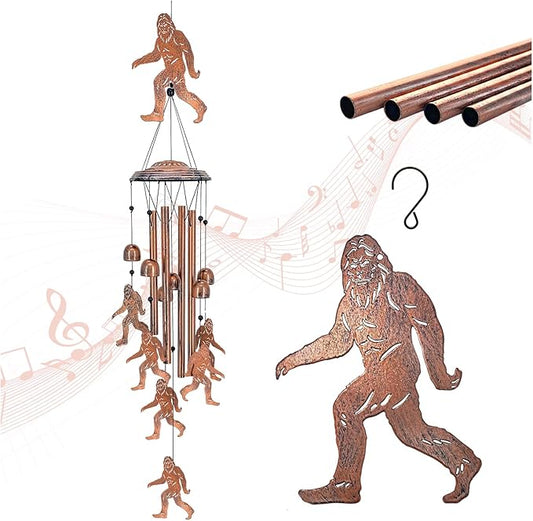 Bigfoot Wind Chimes Outdoor Big Foot Sasquatch Gifts for Men/Women/Dad/Grandpa Birthday Gift Memorial Metal WindChimes for Outside/Indoors, Home, Lawn, Porch, Patio, Garden Decor, Yard Decoration