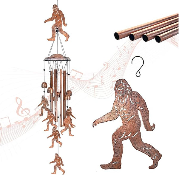 Bigfoot Wind Chimes Outdoor Big Foot Sasquatch Gifts for Men/Women/Dad/Grandpa Birthday Gift Memorial Metal WindChimes for Outside/Indoors, Home, Lawn, Porch, Patio, Garden Decor, Yard Decoration