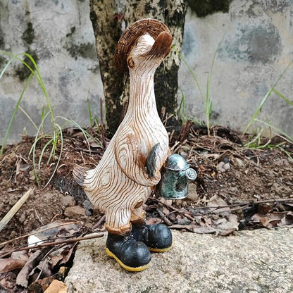 Garden Statues Duck Animal Cartoon Resin Cute Funny Cartoon Duck Garden Statues Indoor Outdoor Decorations Figurine Gift for Wedding Art Décor