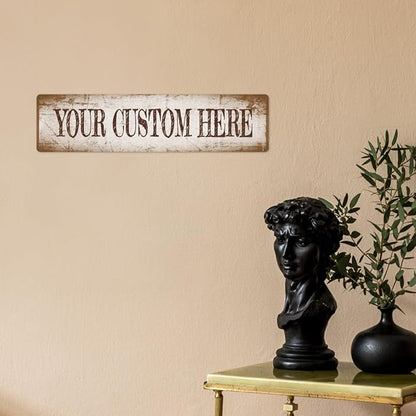 Generic Custom Metal Sign Personalized Street Signs, 4x16in, Aluminum, Vintage Style, Horizontal, Wall Mount, Home, Office, Outdoor, Warning, Directional, Decorative
