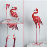 2Pcs Flamingo Outdoor Statues, Metal Flamingo Yard Art Decor for Garden Home Patio Yard Display