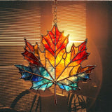Rainbow Maple Leaf Acrylic Suncatcher Stained Glass Effect Window Car Hanging Christmas Ornament Indoor Outdoor Decor Garden Sun Catcher Panel for Maple Leaf Lover for Women Mom Grandma