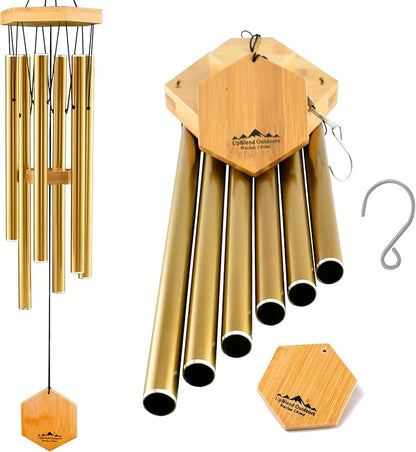 UpBlend Deep Tone Wind Chime – Outdoor Sympathy & Memorial Gift for The Loss of a Loved One, Memorial Wind Chimes, Thoughtful Sympathy Gift for Bereavement and Remembrance. 29" Bronze