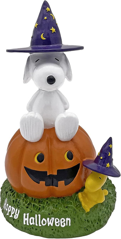 Peanuts® Snoopy and Woodstock on Jack-o-Lantern 8" Garden Statue