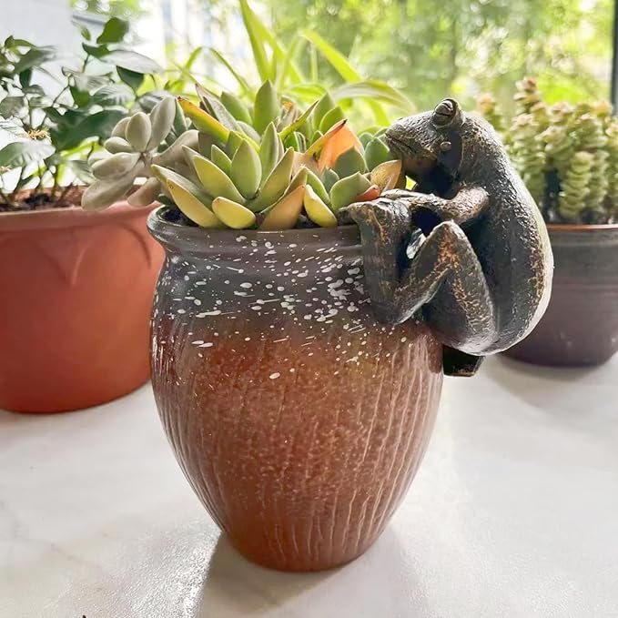 Plant Decorations for Pots,Frog Statues for Garden,Frog Garden Decor, for Family or Friends, It Can Make Your Flowerpot More Vibrant