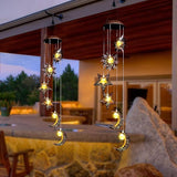 Solar Wind Chimes for Outdoor Lights Sun Moon Star for Women Mom Wife Hanging Decor Outdoor Sympathy Wind Chimes for Garden Patio Balcony Birthday Womens Gifts