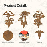 Resama 3 Piece Rusty Metal Mushroom Garden Stakes, Rustic Metal Mushroom Yard Art Decor, Outdoor Garden Decorations for Lawn Patio Backyard, Cottagecore Garden Gifts