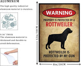 EMOHAT Warning Rottweiler Vintage Retro Metal Sign Wall Art Decor Aluminum Anti-Rust Warning Signs Outdoor Use Entryway Decor Plaque for Home Restaurant Businesses 8x12 Inches