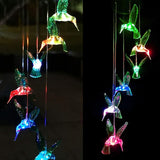 SIX FOXES Wind Chime, Solar Hummingbird Wind Chimes Outdoor/Indoor,Birthday Gifts for Mom Grandma,Mother Outdoor Decor,Yard Decorations,Memorial Wind Chimes,Mom's Best Gifts,