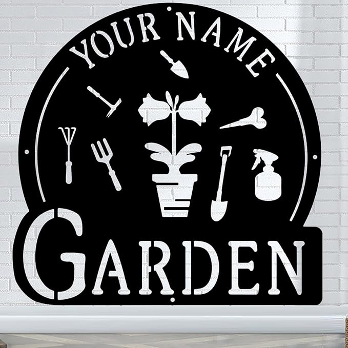 CFC0121326 Personalized Metal Garden Sign, Custom Plaque for Women, Mom, Grandma - Rustic Decoration for She Shed, Potting Shed