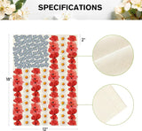 AVOIN colorlife Myosotis Poppy Memorial Day Garden Flag 12x18 Inch Double Sided Outside, Patriotic American Flag Yard Outdoor Decoration