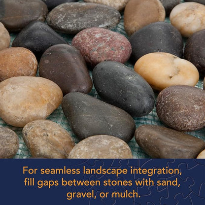 Bits and Pieces - Stepping Stones Outdoor Walkway - 12" River Rock Landscaping Decorative Stepping Stones - Set of Three (3) - Backyard Decor Garden Pavers for Outside Walkway