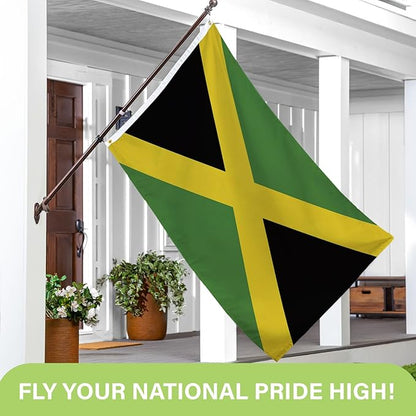 Evergreen Jamaica Flag 3x5 Outdoor Double Sided, National Flags for Outside with Grommets, Jamaican Flag 3-Ply Banners for Garden Patio, Indoor Wall Decor for Room, Works with Standard Estate Flag Poles