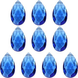 PATIKIL K9 Crystal Pendants Teardrop Beads, 10 Pack 38mm Chandelier Prisms Parts Hanging Beads DIY Lamp for Arts Crafts Decoration, Blue