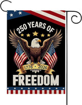 250th Anniversary USA Garden Flag, 4th of July Garden Flag with Eagle & Flag, American Garden Decoration, Patriotic 250 Years of Freedom Banner, Double Sided Yard Flags for Independence Day Decor