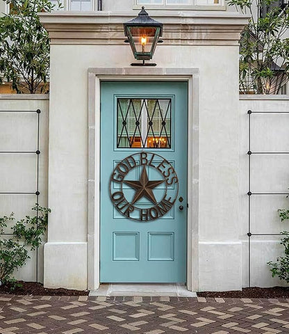 Ontrip 26" Metal Barn Star Wall Decor, Rustic Western Lone Star Metal Wall Art, Powder-Coated Iron, Indoor/Outdoor Porch Patio Fence Fireplace Farmhouse Decor, Housewarming Gift