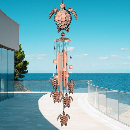 Sea Turtle Wind Chimes, Gifts for Mom Grandma Women, Outdoor Garden Patio Decor, with S Hook Indoor Outdoor Turtles Wind Chime for Outside, Turtles Gifts