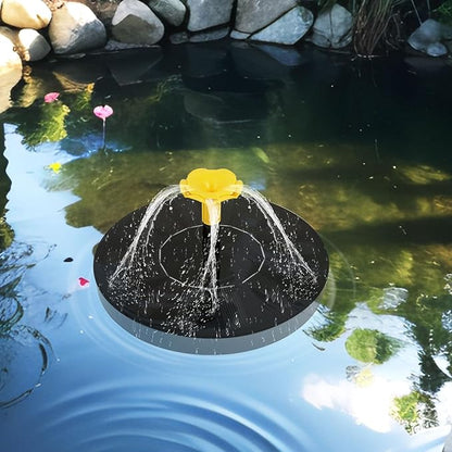 Solar Bird Bath Fountain Pump, Solar Water Fountain with 7 Nozzles & 3 Fixed Rods, Energy Efficient 7V/1.4W Solar Water Pump, Suitable for Bird Bath, Garden, Courtyard, Fish Tank, Outdoor