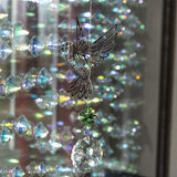 H&D HYALINE & DORA Glass Crystal Flower Prism Rainbow Maker Hummingbird Hanging Window Sun Catcher for Gift