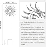 Unique and Magical Metal Windmill, 3D Wind Powered Kinetic Sculpture, Wind Spinner Solar, Wind Spinners for Yard and Garden, Windmill Catchers Outdoor Patio Decoration