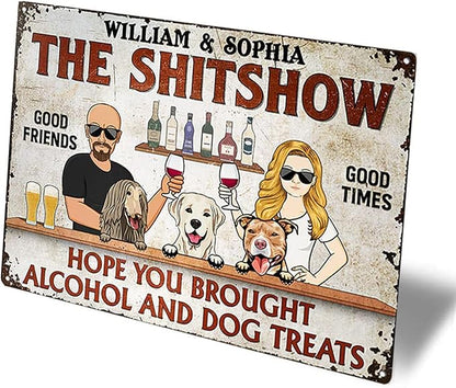 Custom Patio Backyard Metal Signs Where Neighbor Listen to Good Music Welcome Sign, personalized Retro Wall Decor for Home Gate Poolbar Balcony Basement Sign Gift tin signs vintage metal Funny Wall Decoration (The Bar)