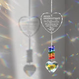 Retirement Suncatcher Gifts for Women, Men - Window Hanging Crystal Heart Prism Sun Catcher Rainbow Maker