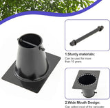 Rain Chain Gutter Adapter, Black Powder Coated Gutter Adapter Rust Resistant Rain Chains for Outside (Black Adapter)