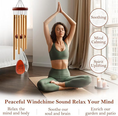 Housewarming Gifts New Home Chimes - House Warming Gifts for Women, House Warming Gift Wind Chimes, Wind Chime for Housewarming New Home, New Apartment Gift Ideas, Windchimes for Outside, 25.5"
